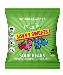 Savvy Sweets Sour Bears 50g Pack of 12 (KA612)