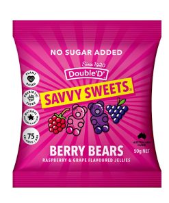 Savvy Sweets Berry Bears 50g Pack of 12 (KA614)