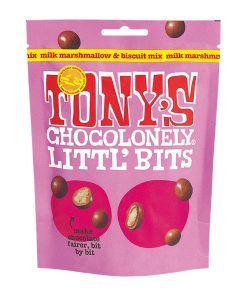 Tonys Chocolonely Littl Bits - Milk Marshmallow Biscuit Mix 100g Pack of 8 (KA616)