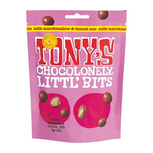 Tonys Chocolonely Littl Bits - Milk Marshmallow Biscuit Mix 100g Pack of 8 (KA616)