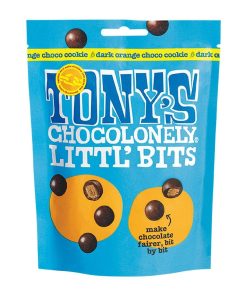 Tonys Chocolonely Littl Bits - Dark Chocolate Orange Choco Cookie 100g Pack of 8 (KA618)