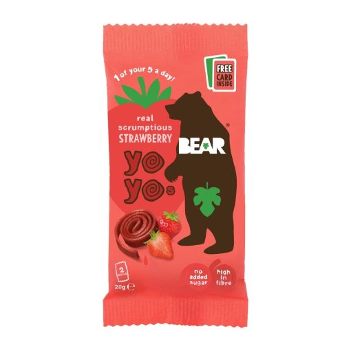 BEAR Yoyos - Strawberry 20g Pack of 18 (KA625)