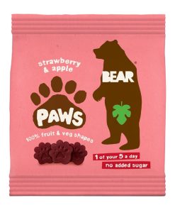 BEAR Paws Fruit Shapes - Strawberry and Apple 20g Pack of 18 (KA629)