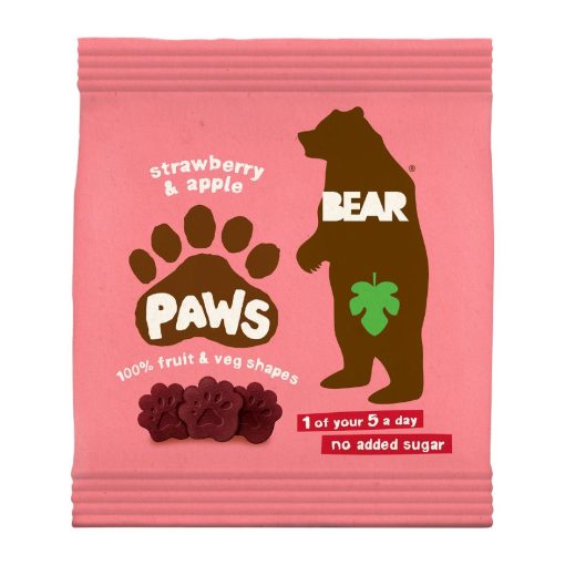 BEAR Paws Fruit Shapes - Strawberry and Apple 20g Pack of 18 (KA629)