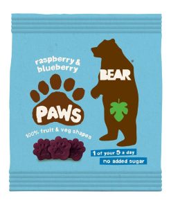 BEAR Paws Fruit Shapes - Arctic Raspberry and Blueberry 20g Pack of 18 (KA630)