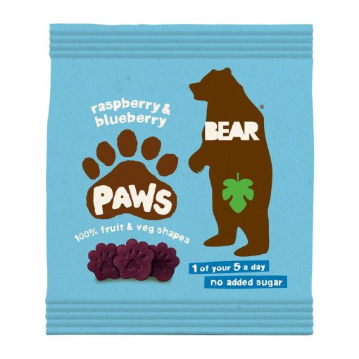 BEAR Paws Fruit Shapes - Arctic Raspberry and Blueberry 20g Pack of 18 (KA630)