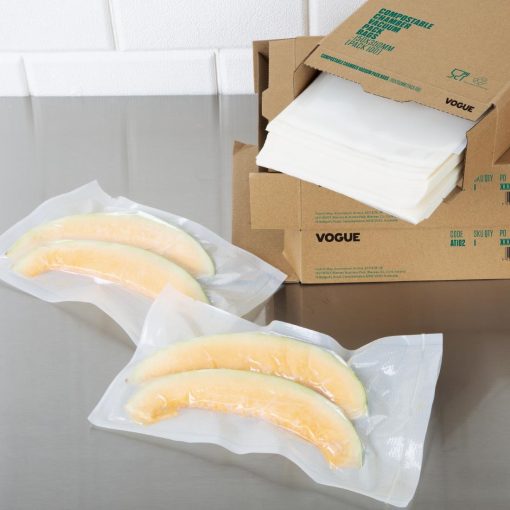 Vogue Compostable Chamber Vacuum Pack Bags 150x350mm Pack of 100 (AT100)