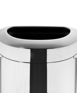 Bolero D Shape Brushed Steel Bin with Open Lid 86Ltr (HT463)