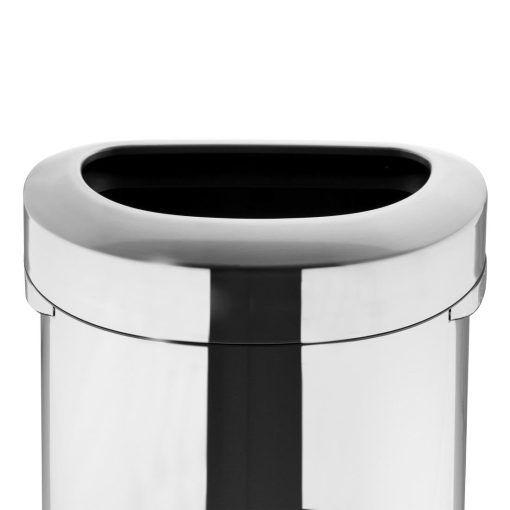 Bolero D Shape Brushed Steel Bin with Open Lid 86Ltr (HT463)