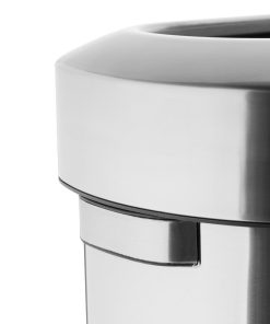 Bolero D Shape Brushed Steel Bin with Open Lid 86Ltr (HT463)