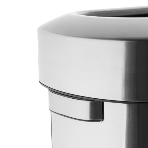 Bolero D Shape Brushed Steel Bin with Open Lid 86Ltr (HT463)