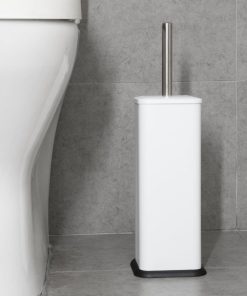 Jantex Square Toilet Brush and Holder - White (HT477)