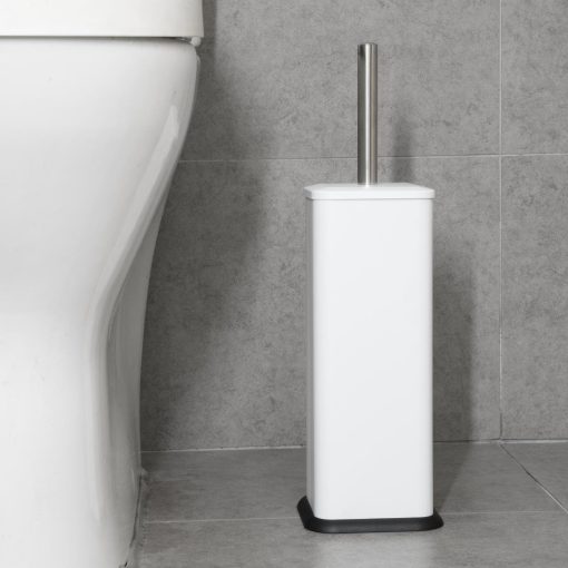 Jantex Square Toilet Brush and Holder - White (HT477)