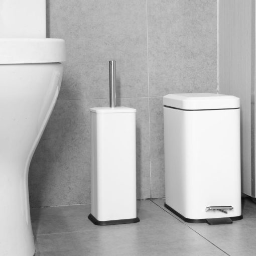 Jantex Square Toilet Brush and Holder - White (HT477)