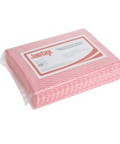 Jantex Heavy Duty Non-Woven Cloths Red Pack of 25 (HT489)