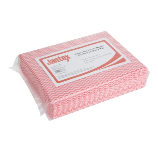 Jantex Heavy Duty Non-Woven Cloths Red Pack of 25 (HT489)