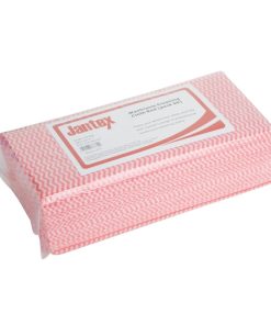 Jantex Washroom Cleaning Cloth Red pack 50 (HT494)