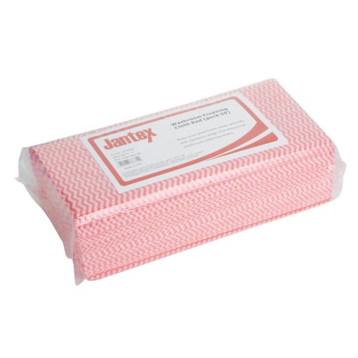 Jantex Washroom Cleaning Cloth Red pack 50 (HT494)