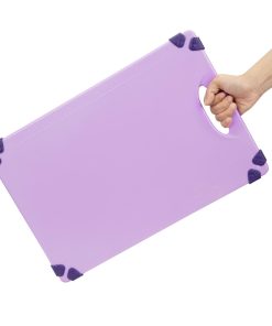 Hygiplas Commercial Grip Chopping Board Purple 458x306mm (HW002)