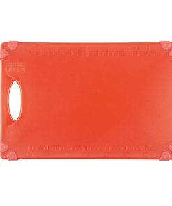 Hygiplas Commercial Grip Chopping Board Red 458x306mm (HW005)