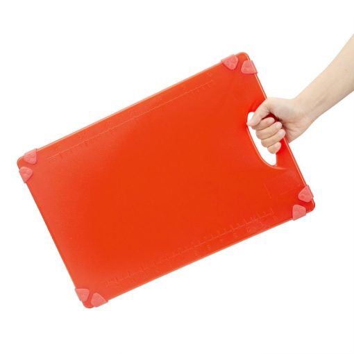 Hygiplas Commercial Grip Chopping Board Red 458x306mm (HW005)