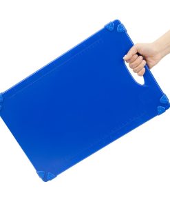 Hygiplas Commercial Grip Chopping Board Blue 458x306mm (HW006)