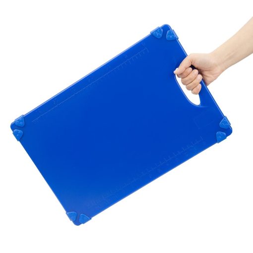 Hygiplas Commercial Grip Chopping Board Blue 458x306mm (HW006)