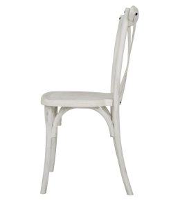 Bolero Manhattan Cross-Back Resin Chairs Limewash 4 Pack (HW280)