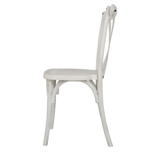 Bolero Manhattan Cross-Back Resin Chairs Limewash 4 Pack (HW280)