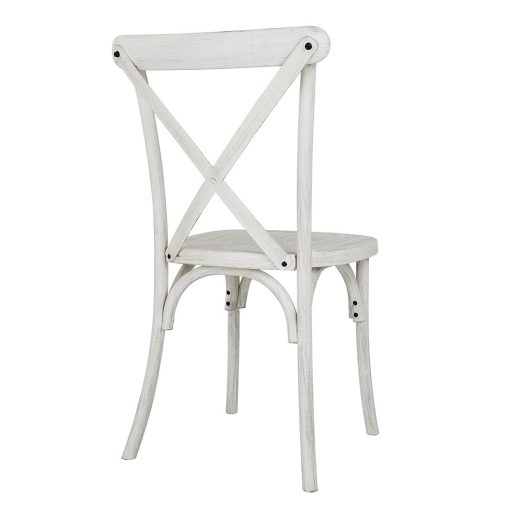 Bolero Manhattan Cross-Back Resin Chairs Limewash 4 Pack (HW280)