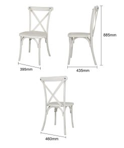Bolero Manhattan Cross-Back Resin Chairs Limewash 4 Pack (HW280)