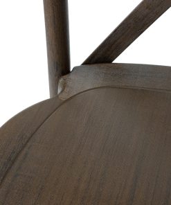 Bolero Manhattan Cross-Back Resin Chairs Dark Wood Effect 4 Pack (HW281)