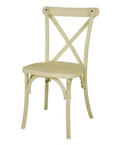 Bolero Manhattan Cross-Back Resin Chairs Natural 4 Pack (HW282)