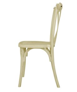 Bolero Manhattan Cross-Back Resin Chairs Natural 4 Pack (HW282)
