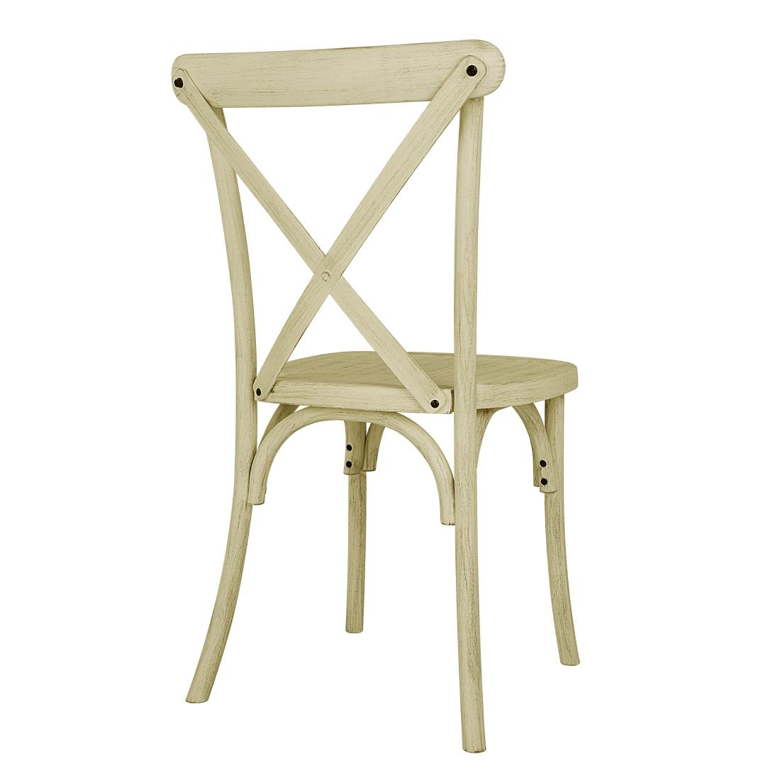 Bolero Manhattan Cross-Back Resin Chairs Natural 4 Pack (HW282)