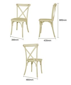 Bolero Manhattan Cross-Back Resin Chairs Natural 4 Pack (HW282)