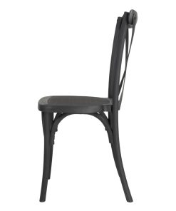 Bolero Manhattan Cross-Back Resin Chairs Black 4 Pack (HW283)