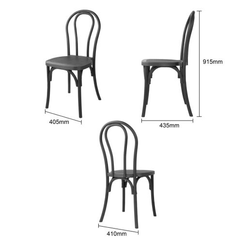 Bolero Soho Bentwood Style Resin Chairs Black 4 Pack (HW286)