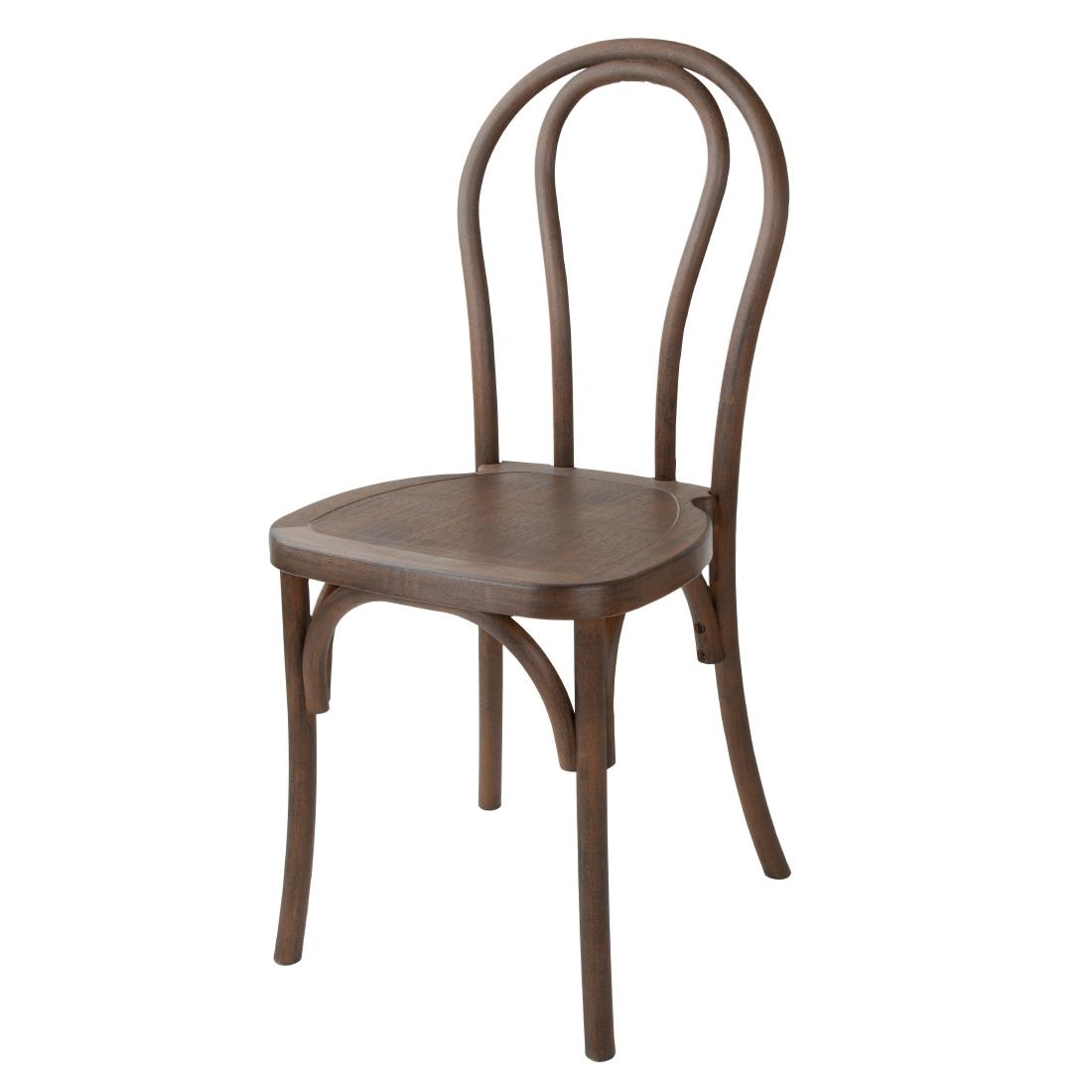 Bolero Soho Bentwood Style Resin Chairs Walnut 4 Pack (HW287)