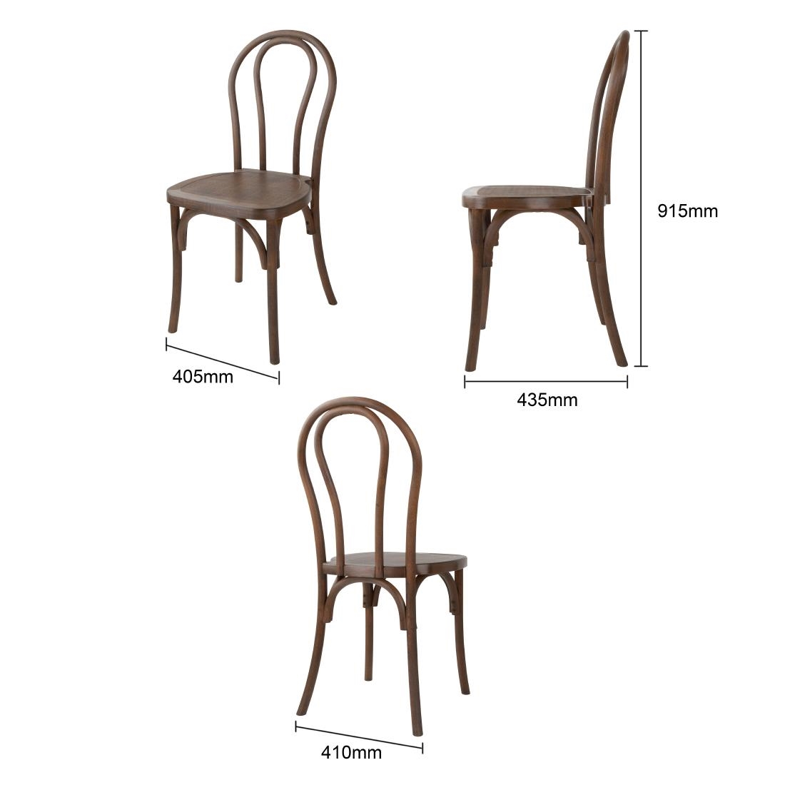 Bolero Soho Bentwood Style Resin Chairs Walnut 4 Pack (HW287)