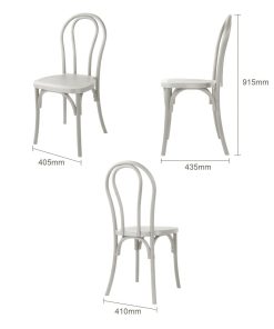 Bolero Soho Bentwood Style Resin Chairs Limewash 4 Pack (HW288)