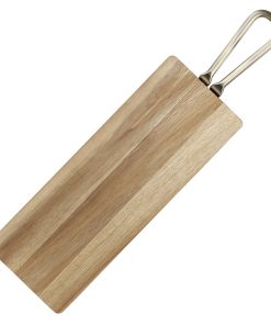 Olympia Rectangular Paddle Board Acacia Wood With Metal Handle 575x152mm (HX391)