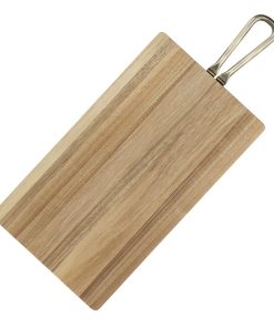 Olympia Rectangular Paddle Board Acacia Wood with Metal Handles 615x260x20mm (HX392)