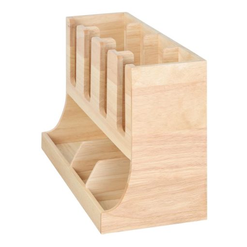 Olympia Cup and Condiment Station Hevea Wood 450x120x240mm (HX395)