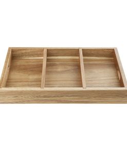 Olympia 3 Section Cutlery Tray Acacia Wood (HX396)