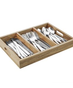 Olympia 3 Section Cutlery Tray Acacia Wood (HX396)