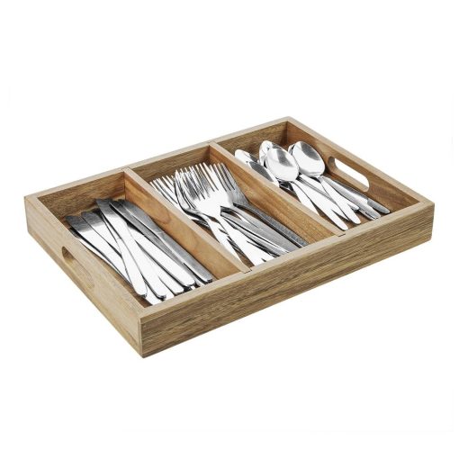 Olympia 3 Section Cutlery Tray Acacia Wood (HX396)