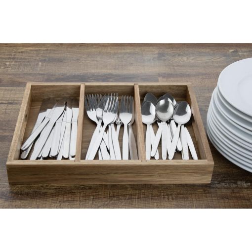 Olympia 3 Section Cutlery Tray Acacia Wood (HX396)