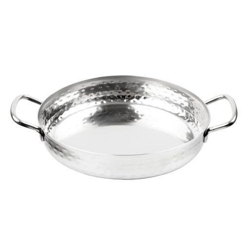 Olympia Table Presentation Handled Dish Stainless Steel Hammered 180mm (HY112)