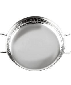 Olympia Table Presentation Handled Dish Stainless Steel Hammered 180mm (HY112)